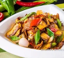 Fried Tofu with Pork and Vegetables over Rice
