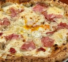 Truffle Cream Ham Hot Spring Egg Pizza