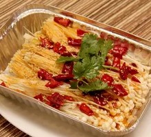 Aluminum-Wrapped Enoki Mushrooms