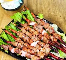 Lamb Skewers on Red Willow Branches