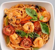 Spicy Sour Shrimp Pasta