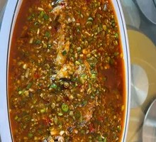 Pickled Green Beans with River Catfish