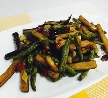Eggplant and Green Bean Stir-Fry