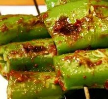 Grilled Tofu Skin with Green Pepper