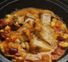 Bean and Corn Crispy Skin Roast Pork Pot