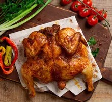 Charcoal Grilled Whole Chicken with Beer