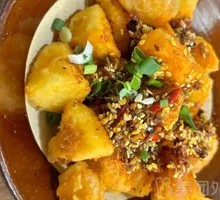 Fried Potato with Rice Crackers