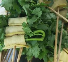 Grilled Tofu Skin with Cilantro