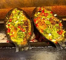 Grilled Fish on Iron Plate