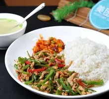 Green Pepper Shredded Pork Rice