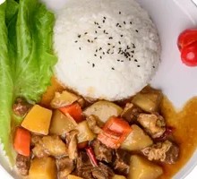 Potato and Beef Rice Bowl