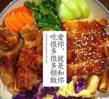 Pig Trotter and Chicken Cutlet Combination Rice