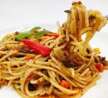 Pepper Beef Spaghetti