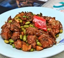 Stewed Chicken with Edamame