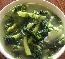 Rice Soup with Bok Choy Stems