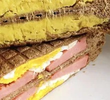 Grilled Ham and Fried Egg Sandwich