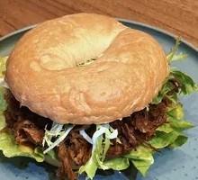Shredded Pork Bagel Sandwich