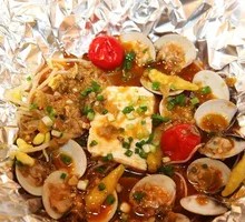 Spicy Sour Paper-Wrapped Scallops Rice Noodles