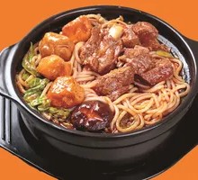 Braised Pork Rib Noodles with Abalone Sauce