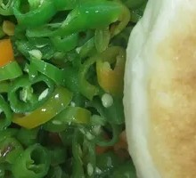 Scallion Pancake with Stir-Fried Green Pepper