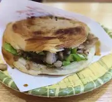 Pork and beef stuffed flatbread