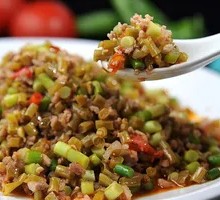 Minced Pork and Green Bean Fried Rice Bowl