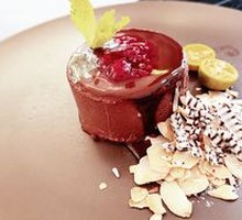 Chocolate Mousse with Raspberry Sauce
