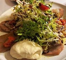 Grilled Beef Tongue with Cauliflower Purée