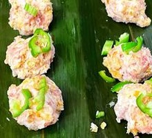 Green Pepper and Century Egg Meatballs