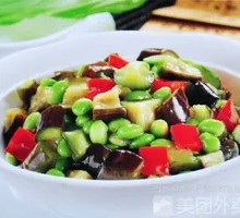 Eggplant with Green Peas