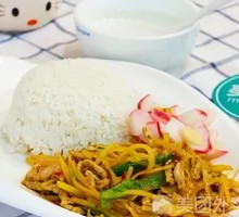 Potato and Pork Noodle Bowl