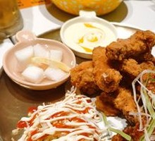 Crispy Chicken with Scallion Strips