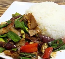 Garlic Shoot Stir-Fry Rice Bowl