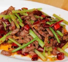 Celery and Beef Strips