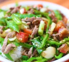 Green Pepper Shredded Pork Rice