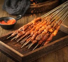 Skewered Lamb on Steel Rod