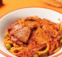 Beef Stir-Fried Rice Noodles and Half a Rice Cake