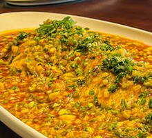 Pickled Green Beans with Ecological Crispy Fish