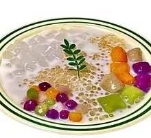 Fresh Coconut Taro Ball Sago Pudding