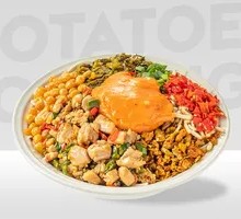 Double Pepper Chicken Dice with Mashed Potato Noodles