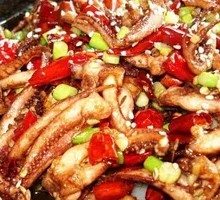 Spicy Squid Tentacles in Dry Pot