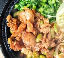 Chicken Leg Rice with Crispy Rice Cake