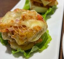 Milan-style Tofu and Eggplant Toast Bake