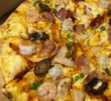 Sea Cucumber Abalone Shrimp Pizza