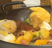 Stewed Pork Rib and Green Bean Pancake