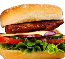 Iron Plate Chicken Leg Burger with Egg and Cheese