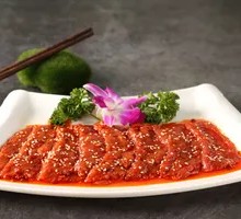 Sliced Beef with Green and Red Peppers