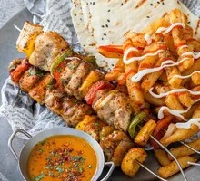 Indonesian Black Pepper Chicken Skewers with Pita Bread