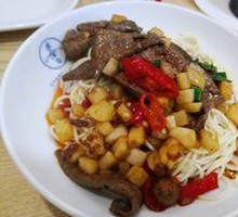 Stir-Fried Sour Spicy Pig Liver Noodles