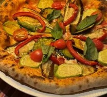 Grilled Seasonal Vegetable Vegetarian Pizza